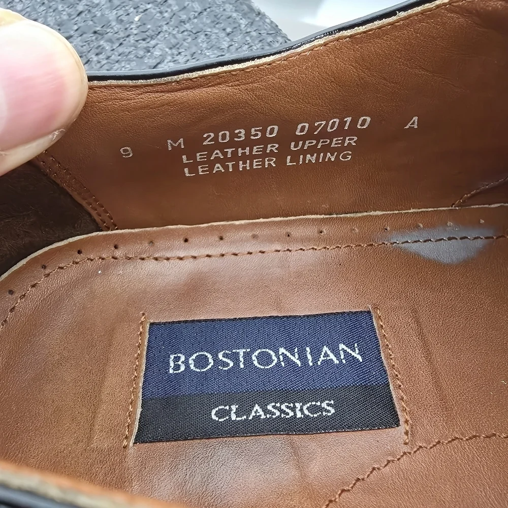 Bostonian Classics Men's Black Leather Cap Toe Oxford Dress Shoes Size 9 M First